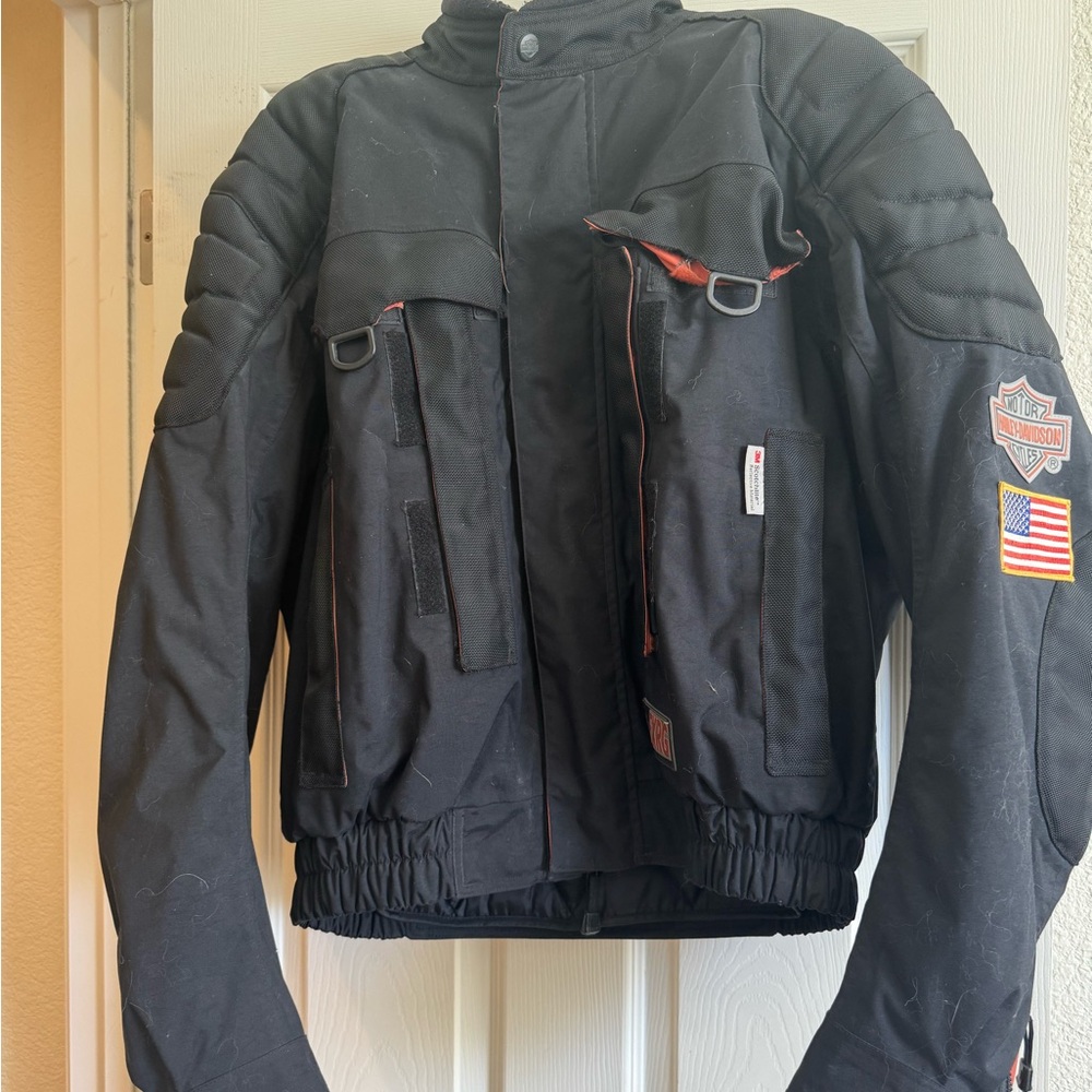 Harley-Davidson Black Bomber Jacket with Patches